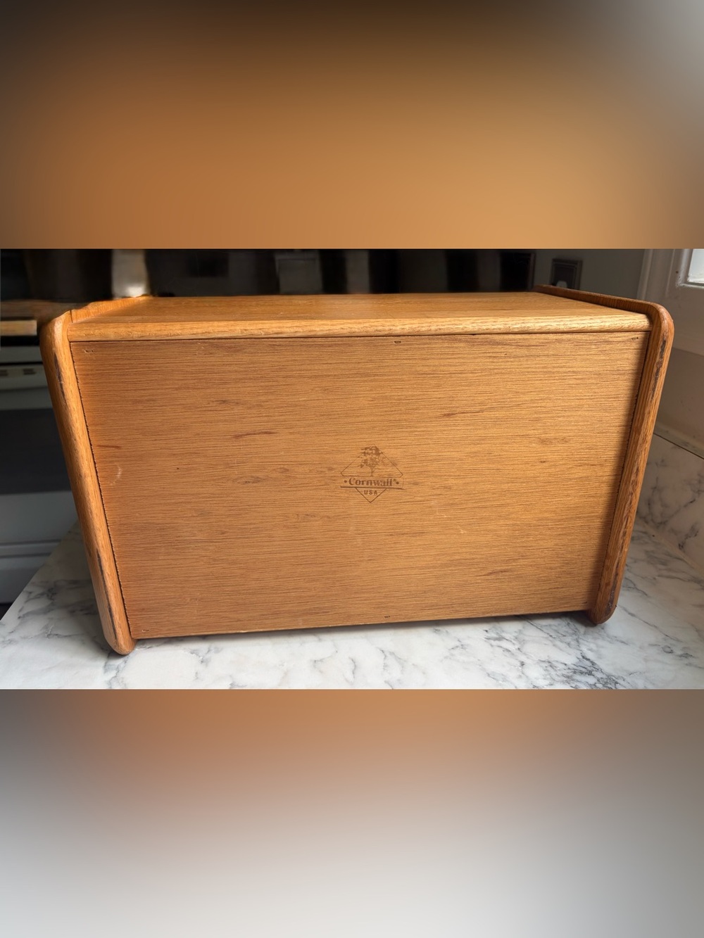 70's Cornwall Wooden Bread Box - Oak Finish - Picture 6 of 8